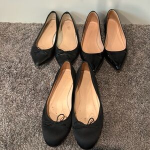 Lot of JCrew Black Flats